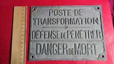 Plaque danger poste d'occasion  Lanvollon