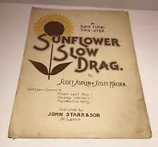 Antique Vintage Sheet Music Scott Joplin “Sunflower Slow Drag” 1900 Rag-Time  for sale  Shipping to South Africa