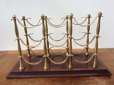 SUPERB QUALITY VINTAGE BRASS WINE RACK ON WOODEN BASE, HOLDS 9 BOTTLES 1950s/60s for sale  Shipping to South Africa