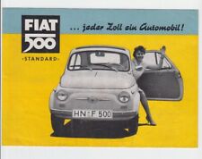 Folleto / folleto FIAT 500 estándar 15 CV 1957 - folleto plegable alemán / alemán, usado segunda mano  Embacar hacia Argentina