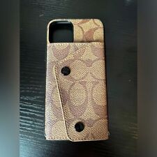 Capa carteira telefone Coach iPhone 11 Pro 5,8” couro marrom bronzeado comprar usado  Enviando para Brazil