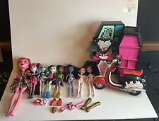 Lote de bonecas Monster High Acessórios Caixões Bicicleta Minis Clawdeen Franky Draculara comprar usado  Enviando para Brazil