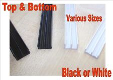 Vivarium glass runners track top & bottom 3.5mm 4.0mm 6.0mm black or white, used for sale  MANCHESTER