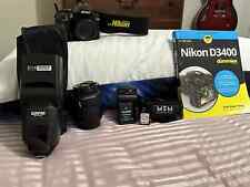 Pacote de câmera digital SLR DSLR Nikon D3400 24.2MP: contagem do obturador apenas 4174! comprar usado  Enviando para Brazil