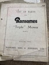 Ransomes mk4 triple for sale  HITCHIN