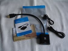 HDMI To VGA Gold Plated High Speed 1080P Active HDTV Male Adapter Cable Convert, used for sale  Shipping to South Africa