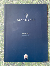 Maserati price list for sale  RUSHDEN