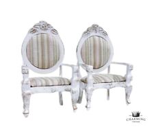 2 sillas blancas tapizadas vintage para casa de muñecas muebles en miniatura de estilo místico segunda mano  Embacar hacia Argentina
