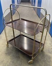 Collapsible Bar Cart / Drinks Trolley 1970s In Brown Plastic Chrome for sale  Shipping to South Africa