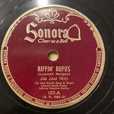 BLUES Jim Jam Trio 78 rpm SONORA 107 RIFFIN' RUFUS - JIM JAM BOOGIE 1946 V+ comprar usado  Enviando para Brazil