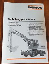 HANOMAG excavadora móvil HW 160 1989 folleto máquina de construcción tractor, usado segunda mano  Embacar hacia Argentina