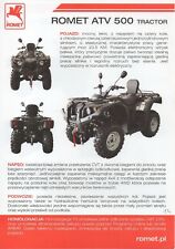 Używany, Romet ATV500 (made in Poland) _2014 Prospekt / Brochure na sprzedaż  Wysyłka do Poland