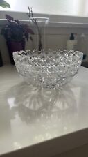 Antique 8-Inch Crystal Bowl - Pinwheel Design, Scalloped Edges - Vintage Decor  for sale  Shipping to South Africa