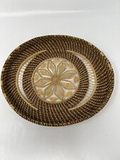 Agulha de pinho vintage crochê e tecido palha grama armazenamento/cesta de parede boho 10,5” comprar usado  Enviando para Brazil