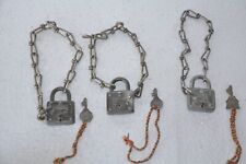 3 peças cadeados de corrente de bicicleta vintage feitos à mão em forma quadrada, Alemanha, usado comprar usado  Enviando para Brazil