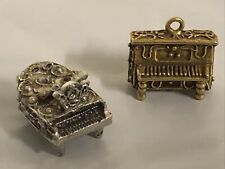 Lote de berloques de piano prata e ouro tom vertical e grande vintage comprar usado  Enviando para Brazil