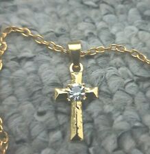 Diamante cross necklace for sale  MANCHESTER