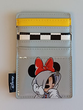 Billetera con soporte para tarjetas LOUNGEFLY Disney Mickey & Minnie Mouse patrón a cuadros ~ Usado en excelente condición segunda mano  Embacar hacia Argentina