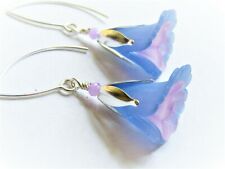 Flower earrings blue for sale  Florence