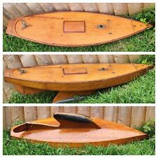 1950's 3ft 36" Antique Pond Yacht Sailing Model Boat Sailboat Wooden Hull for sale  Shipping to South Africa