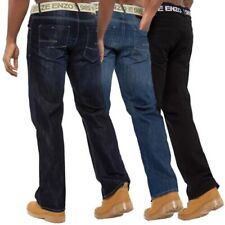 Enzo Hommes Jeans Jambe Droite Lourd Jeans Ceinture Travail Pantalon Tailles UK na sprzedaż  Wysyłka do Poland