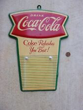 Coca-Cola Fishtail Metal Calendar Sign--Early/Mid 1960s--Original for sale  Shipping to South Africa