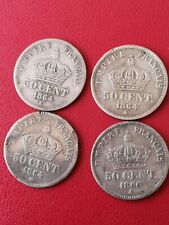 Monnaie française 50 centimes en argent de,Napoléon III, lot de 4 pièces  d'occasion  Sénas