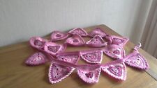 Pink bunting crochet for sale  EVESHAM
