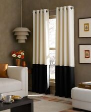 Kendall Color Block Grommet 52"x 108" Curtain Panel - White with gray - 1 Panel for sale  Shipping to South Africa