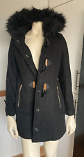 MISS SELFRIDGE BLACK Soft FAUX FUR HOODED DUFFLE COAT 10 Vintage Wholesale Stock for sale  Shipping to South Africa