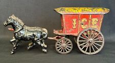 Antique ORIGINAL Cast Iron Horse Drawn Ice Wagon 12" DENT KENTON HUBLEY? for sale  Shipping to South Africa