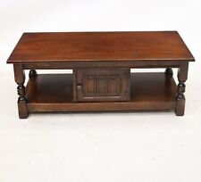 Old Charm Long Coffee Table With Carved Cupboard Tudor Brown FREE UK Delivery for sale  Shipping to South Africa
