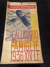 Calendario 1936 fascio usato  Crevacuore