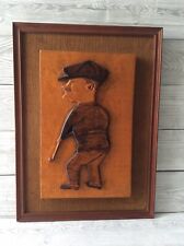Wooden golfer picture for sale  NEWARK