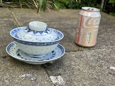 Tigela de porcelana chinesa azul e branca com tampa comprar usado  Enviando para Brazil