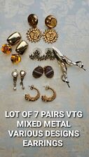 LOT OF 7 PAIRS VTG MIXED METAL FRESHWATER PEARL RHINESTONE ART GLASS EARRINGS for sale  Shipping to South Africa