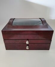 Caixa de joias design burl madeira vermelha óculos de sol organizador de relógio caixa de 3 camadas  comprar usado  Enviando para Brazil