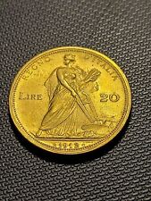 moneta oro regno  20 lire aratrice 1912 q FDC rara per collezione o investimento usato  Ivrea