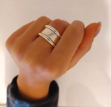 Triple Band Ring Silver Stacking Ring 925 Sterling Silver Chunky Ring Woman Size for sale  Shipping to South Africa