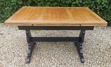 ERCOL SOLID OAK RECLAIMED EXTENDABLE DINING TABLE PITCH BLACK FARROW AND BALL for sale  CIRENCESTER