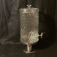 2 Gallon Diamond Pattern Glass Beverage Dispenser w/Glass Base/Lid for sale  Shipping to South Africa