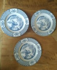 Yuan Woods & Sons 6 3/4" Side Plates x 3 Blue & White for sale  LEICESTER