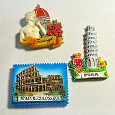 Vintage Firenze Pisa Roma Colésio Itália Ímã Lembrança de Viagem conjunto de 3 comprar usado  Enviando para Brazil