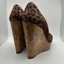 Christian Louboutin Leopard Cork Platform Wedge Heel - size 42 for sale  Shipping to South Africa