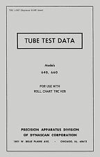 Datos de prueba de tubo suplementario de precisión 1967 para probadores de tubo 640 y 660 segunda mano  Embacar hacia Argentina