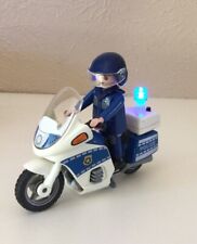 Playmobil Policía con Motocicleta de Policía con Luz Azul Intermitente Retirado segunda mano  Embacar hacia Argentina