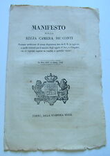 Manifesto regno sardegna usato  Italia
