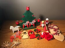 Used, Lot of Scandinavian Swedish Christmas Ornaments Decor Apple Tree Hearts Dala for sale  Shipping to Canada