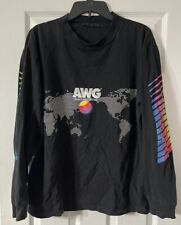 AWG Camisa Grande Para Hombre Negra Cuello Redondo Mangas Largas segunda mano  Embacar hacia Argentina