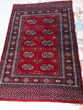 Used, 38" x 58" VINTAGE RUG - HAND-KNOTTED ORIENTAL CARPET - BOKHARA DESIGNS for sale  Shipping to South Africa